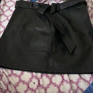Black leather skirt